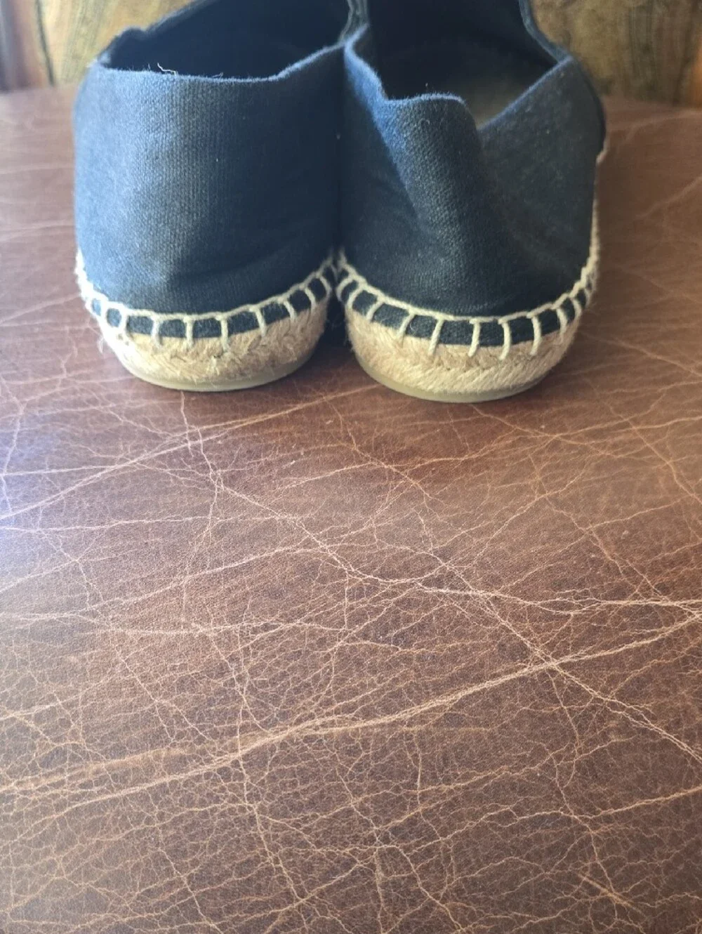 Tory Burch Black Espadrille Flats with Logo Appliqué